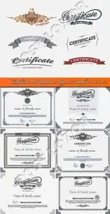 Certificate and diploma elegant template vector 25