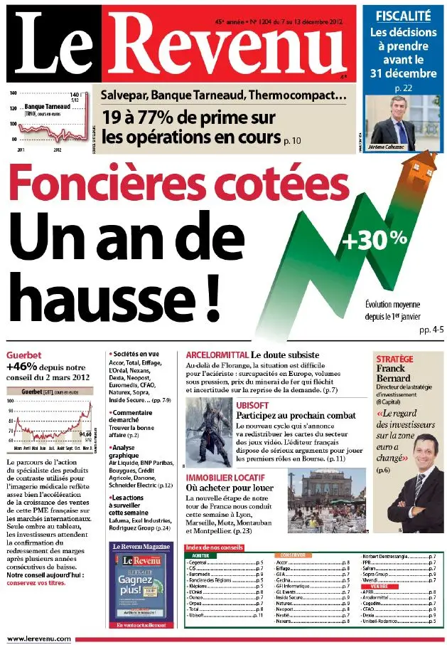Le Revenu Hebdo Bourse 1204 - 7 au 13 Décembre 2012