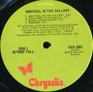  Jethro Tull ‎– Minstrel In The Gallery {Original US} Vinyl Rip 24/96