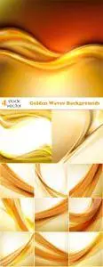 Vectors - Golden Waves Backgrounds