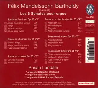 Susan Landale - Felix Mendelssohn: Les 6 Sonates pour Orgue (2009)