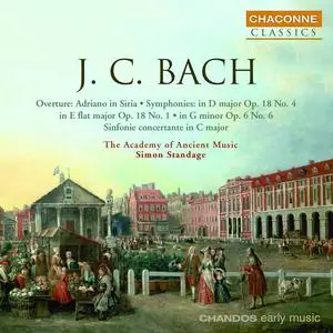 Simon Standage, Academy of Ancient Music - J.C. Bach: Overture, Adriano in Siria; Symphonies; Sinfonia Concertante (1994)