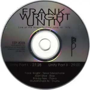 Frank Wright - Unity (1974) CD Release 2006