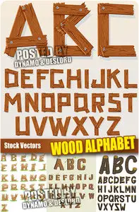 Wood alphabet - Stock Vectors
