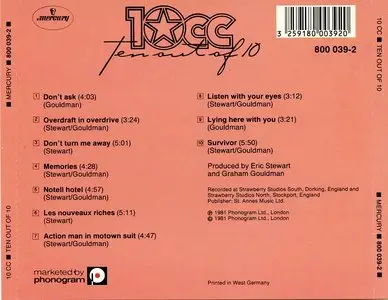 10 CC - Ten Out Of 10 (1981)