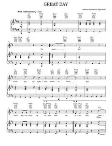 Great Day - African-American Spiritual (Piano-Vocal-Guitar)