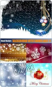 Background with snowflakes 11 - Stock Vector