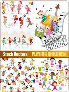 Playing children - Stock Vector