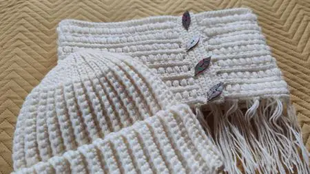 Crochet Winter Hat And Cowl Combo