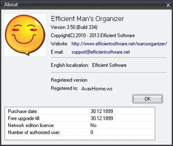 Efficient Mans Organizer 3.50 Build 334 + Portable