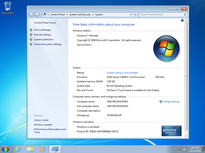 Microsoft Windows 7 Ultimate SP1 Multilingual (x64) Preactivated October 2023