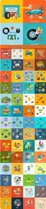 Templates flat design concept icons vector 25