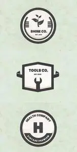 CreativeMarket - 10 Logos & Badges Pack 05