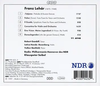 Klauspeter Seibel, Radio-Philharmonie Hannover des NDR - Franz Lehár: Symphonic Works (1997)