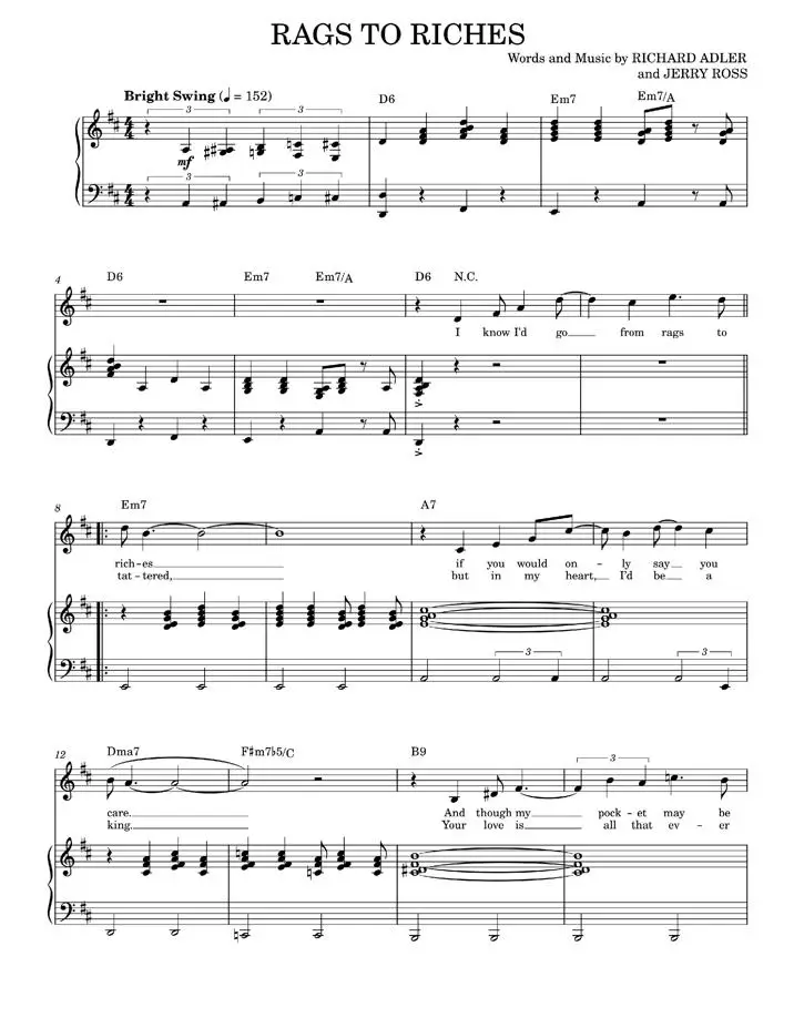 Rags to riches - Tony Bennett (Piano Vocal)