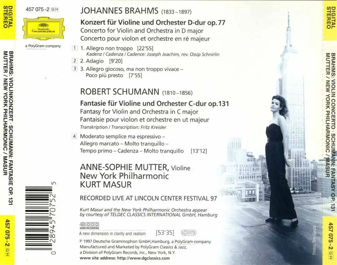 Anne-Sophie Mutter - Brahms: Violinkonzert, Schumann: Fantasie Op.131 (1997)
