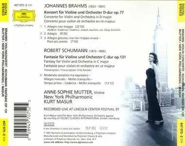 Anne-Sophie Mutter - Brahms: Violinkonzert, Schumann: Fantasie Op.131 (1997)