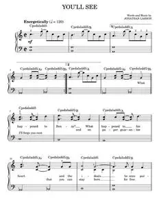 You'll See - Jonathan Larson, Rent Movie (Easy Piano)