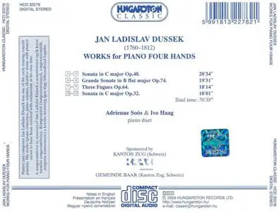 Adrienne Soos, Ivo Haag - Jan Ladislav Dussek: Works for Piano Four Hands (2004)