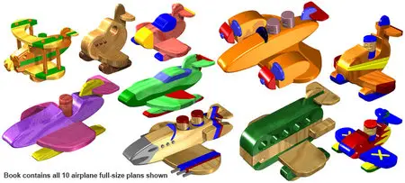 Build Toy Airplanes - 10 Full-Size All Wood Toy Airplane Patterns