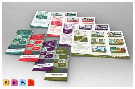 CreativeMarket - Corporate Rounded Geometric Trifold