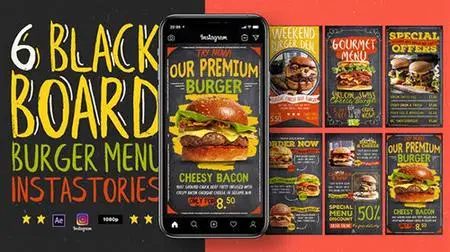 Blackboard Burger Menu Instagram Stories 31135966