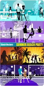 Stock Vector: Summer beach party