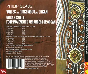 Mark Atkins & Michael Riesman - Philip Glass: Voices for Didgeridoo and Organ, Organ Suite (2013)