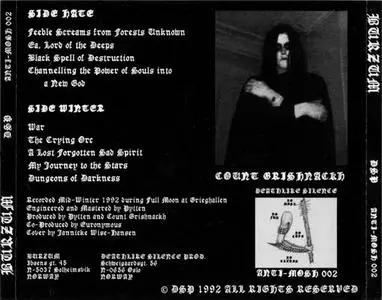 Burzum - s/t (1992) {Deathlike Silence Productions}