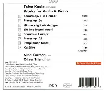 Nina Karmon, Oliver Triendl - Toivo Kuula: Violin Sonatas (2018)