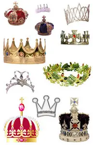 Gold Crowns - PNG Clipart for Photoshop 