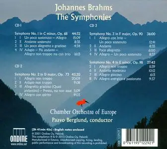 Chamber Orchestra of Europe, Paavo Berglund - Johannes Brahms: The Symphonies (2013) 3CD Set