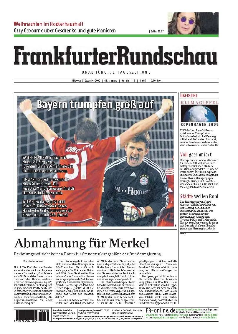 Frankfurter Rundschau vom 9. Dezember 2009