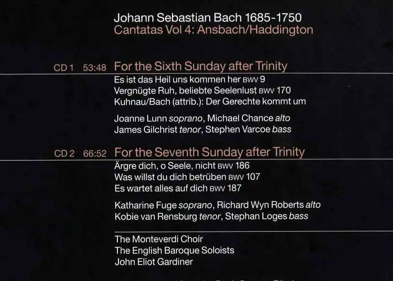 Bach - Cantatas Vol.4 Gardiner