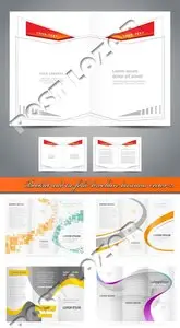 Booklet and tri-fold brochure business vector 21