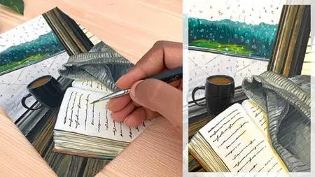 Rainy Day Acrylic Painting - Step By Step For Beginners