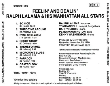 Ralph Lalama & Manhattan All Stars – Feelin’ And Dealin’ (1990) (Criss Cross Jazz-Digital Recording)