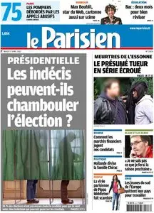 Le Parisien + Cahier Paris du Mardi 17 Avril 2012