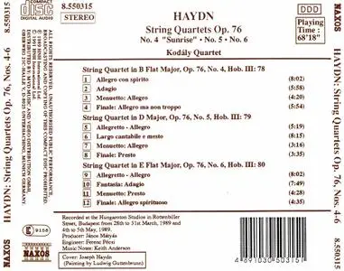 Kodály Quartet - Haydn: String Quartets Op. 76 Nos. 4-6 (1991)