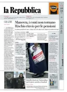 la Repubblica - 11 Ottobre 2018