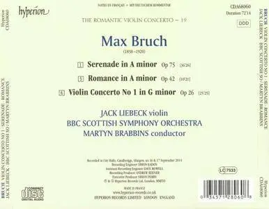 Jack Liebeck, BBC Scottish SO, Martyn Brabbins - Bruch: Violin Concerto No.1, Serenade, Romance (2016)