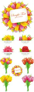 Spring Flowers Vector 2