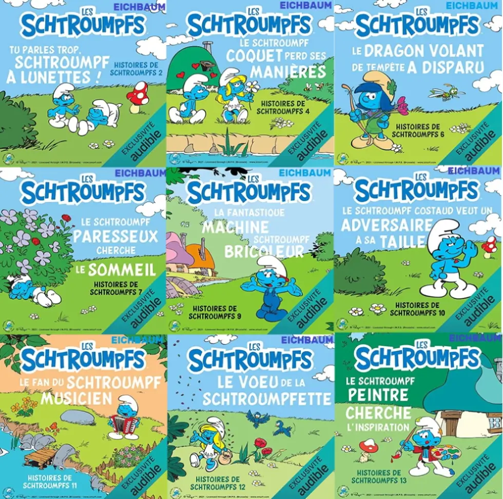 Peyo, "Les Schtroumpfs", 9 livres audio
