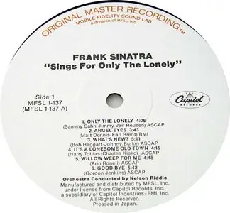 Frank Sinatra:  Sings For Only The Lonely (Japan MFSL Limited Edition 200 Gram Pressing - 24/96)
