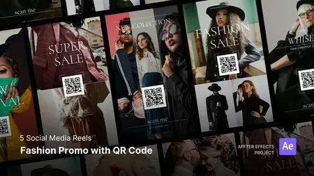 Social Media Reels - Fashion Promo with QR Code After Effects Template 52057361