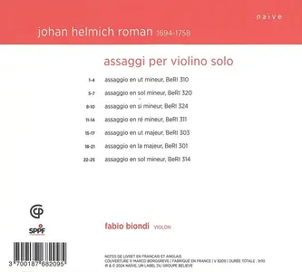 Fabio Biondi - Johan Helmich Roman: Assaggi per Violino Solo (2024)
