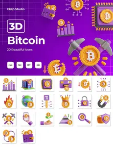 EE - Bitcoin - 3D Icon Set 7MDKTUR