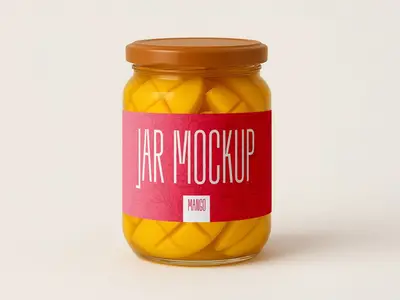 Mango Jar Mockup - Realistic Packaging Template 1702683985