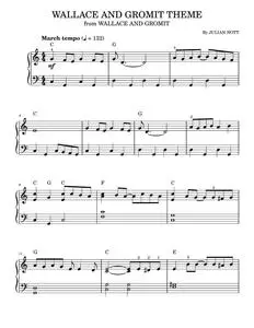 Wallace and Gromit Theme - Julian Nott (Easy Piano)