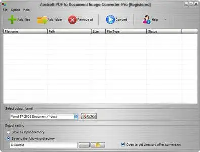 Aostsoft PDF to Document Image Converter Pro 3.9.4